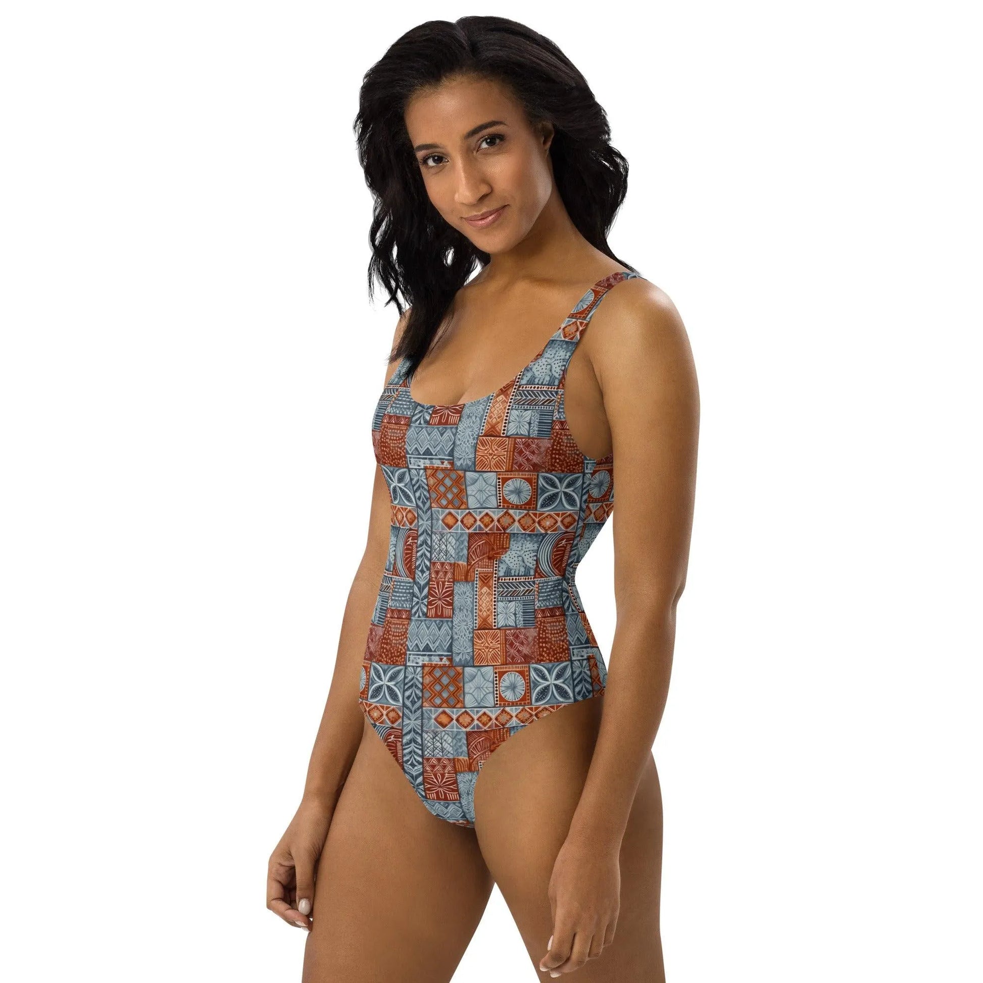 Pacific Islands Tapa Cloth One-Piece Swimsuit - The Global Wanderer