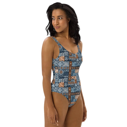 Pacific Islands Tapa Cloth One-Piece Swimsuit - The Global Wanderer