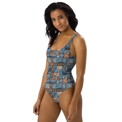 Pacific Islands Tapa Cloth One-Piece Swimsuit - The Global Wanderer