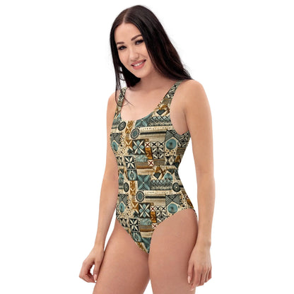 Pacific Islands Tapa Cloth One-Piece Swimsuit - The Global Wanderer