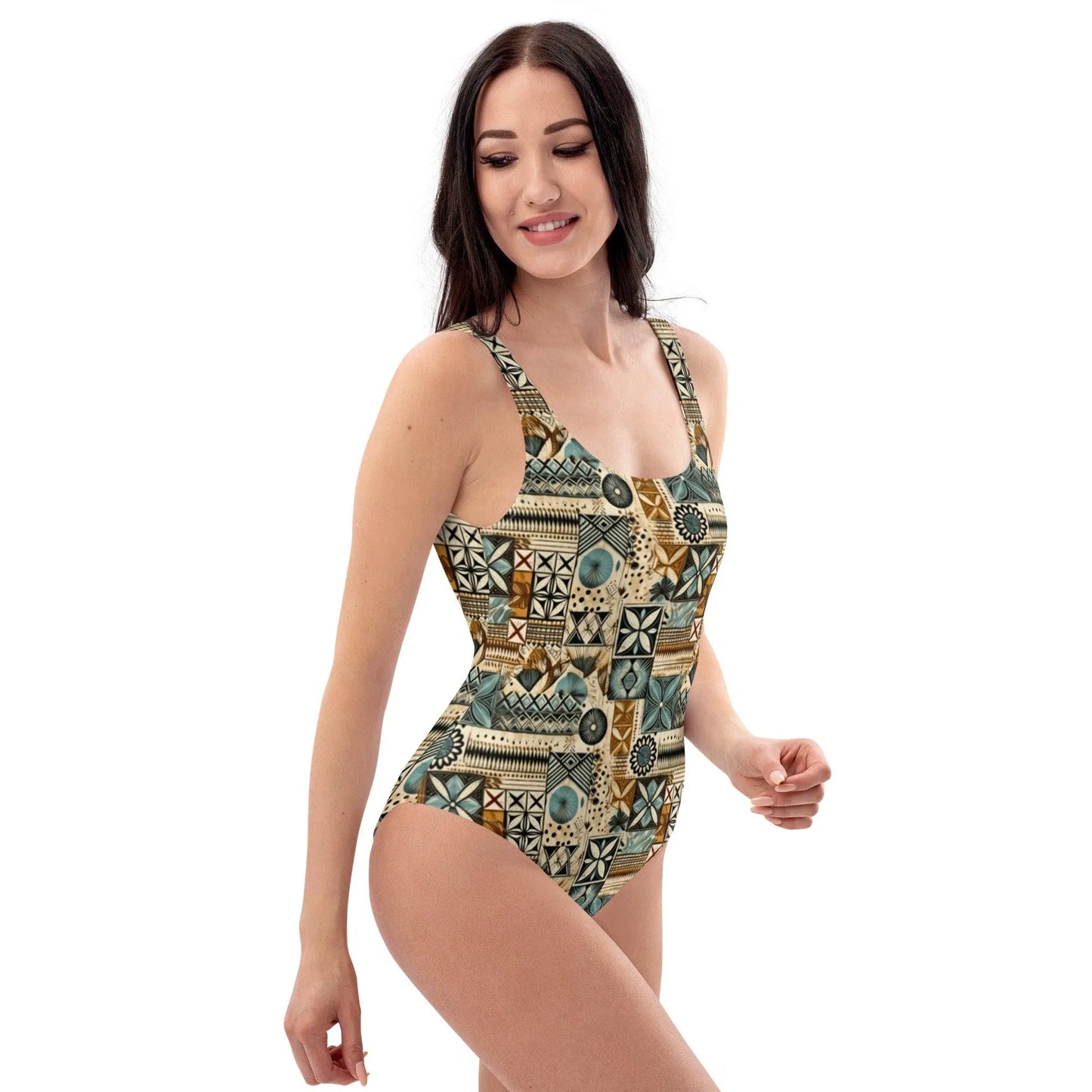 Pacific Islands Tapa Cloth One-Piece Swimsuit - The Global Wanderer