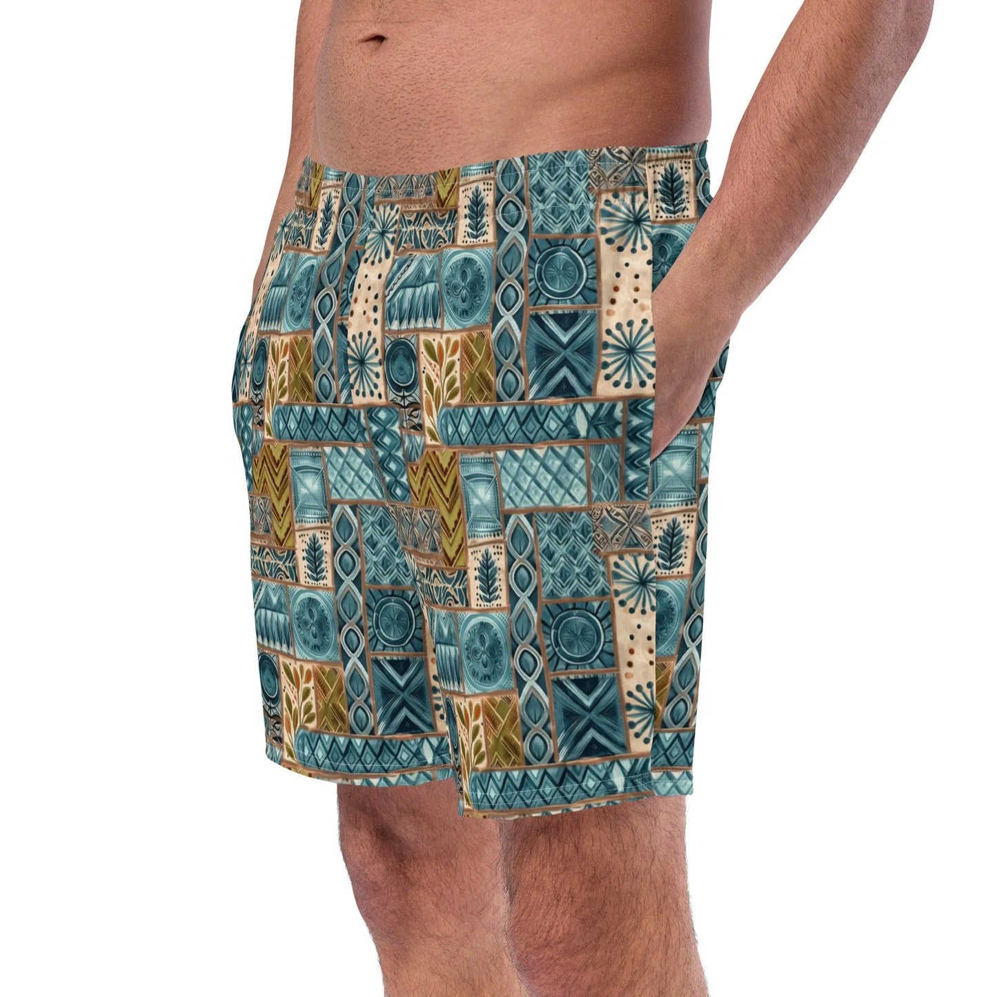 Pacific Islands Tapa Cloth Recycled Men's Swim Trunks - The Global Wanderer