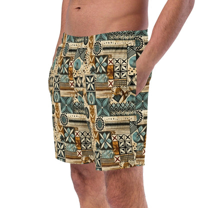 Pacific Islands Tapa Cloth Recycled Men's Swim Trunks - The Global Wanderer