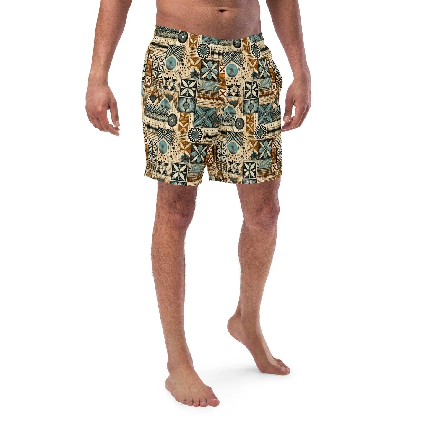 Pacific Islands Tapa Cloth Recycled Men's Swim Trunks - The Global Wanderer