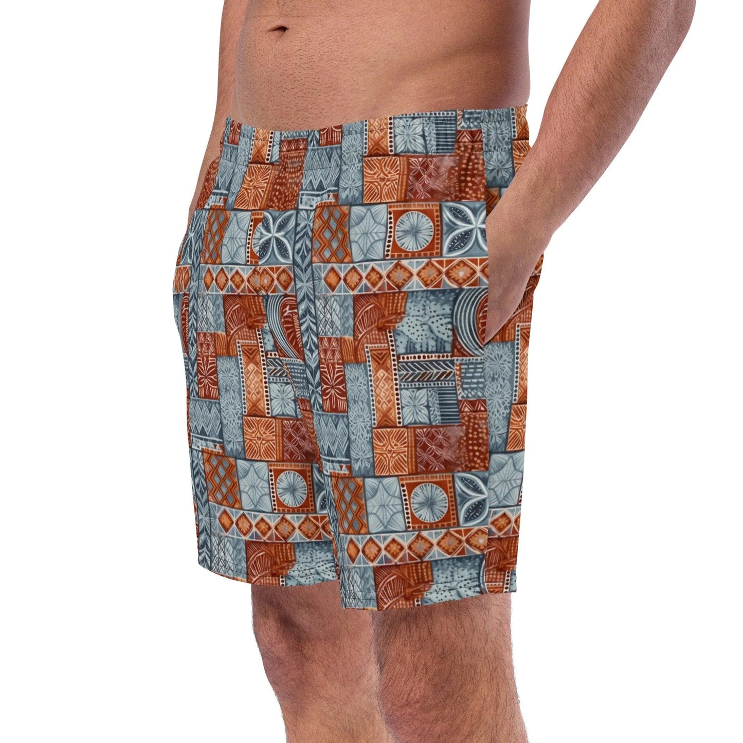 Pacific Islands Tapa Cloth Recycled Men's Swim Trunks - The Global Wanderer