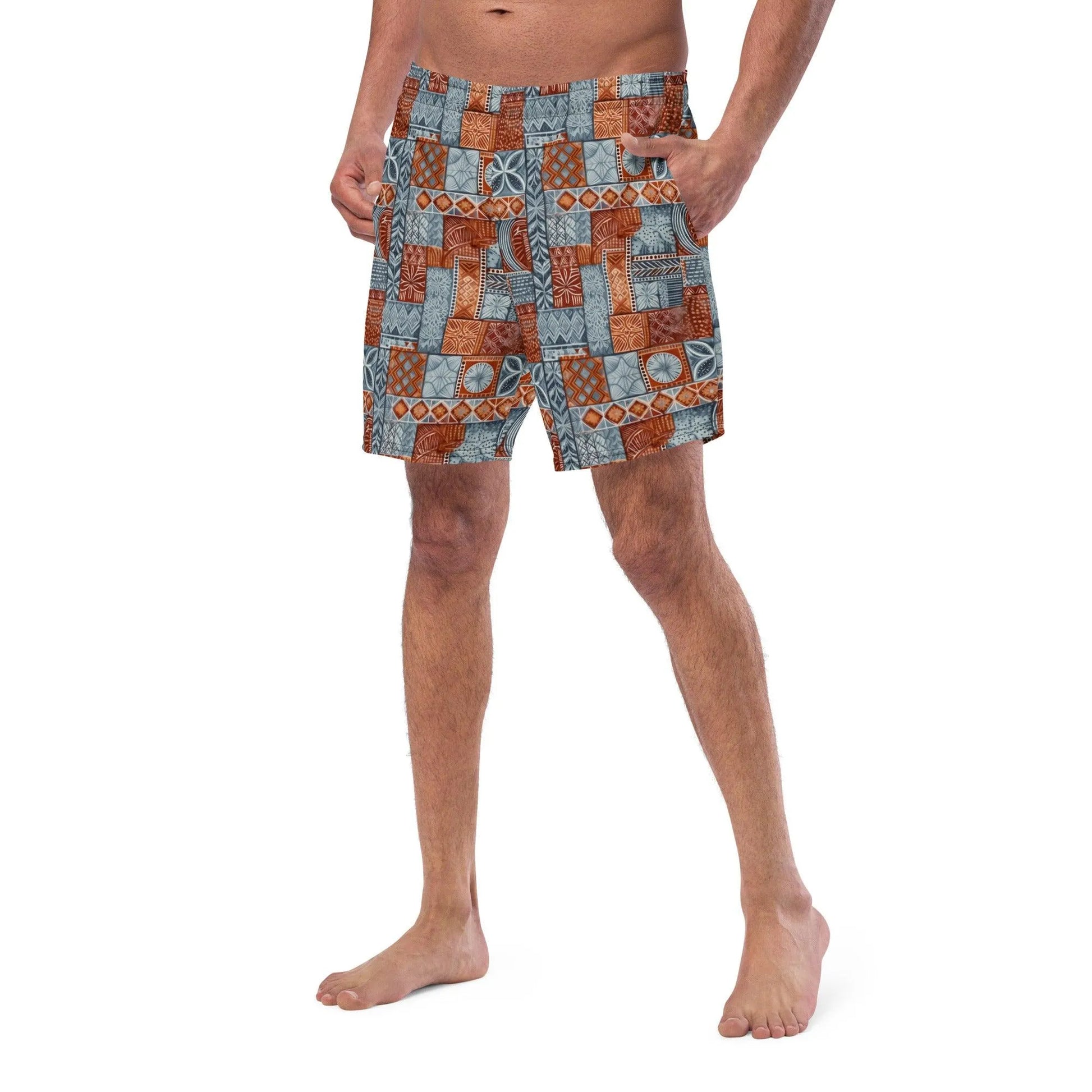 Pacific Islands Tapa Cloth Recycled Men's Swim Trunks - The Global Wanderer