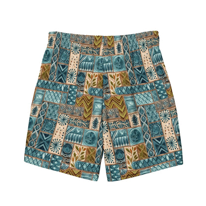 Pacific Islands Tapa Cloth Recycled Men's Swim Trunks - The Global Wanderer