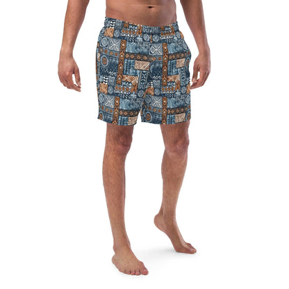 Pacific Islands Tapa Cloth Recycled Men's Swim Trunks - The Global Wanderer