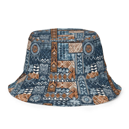 Pacific Islands Tapa Cloth Reversible Bucket Hat - The Global Wanderer