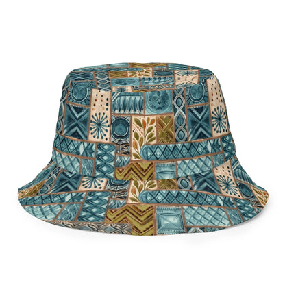 Pacific Islands Tapa Cloth Reversible Bucket Hat - The Global Wanderer