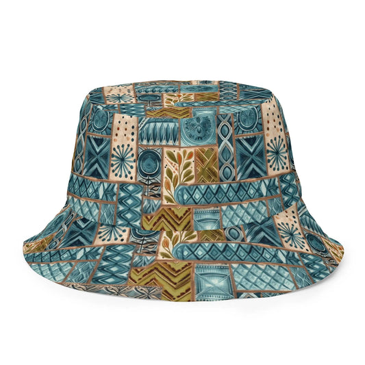 Pacific Islands Tapa Cloth Reversible Bucket Hat - The Global Wanderer