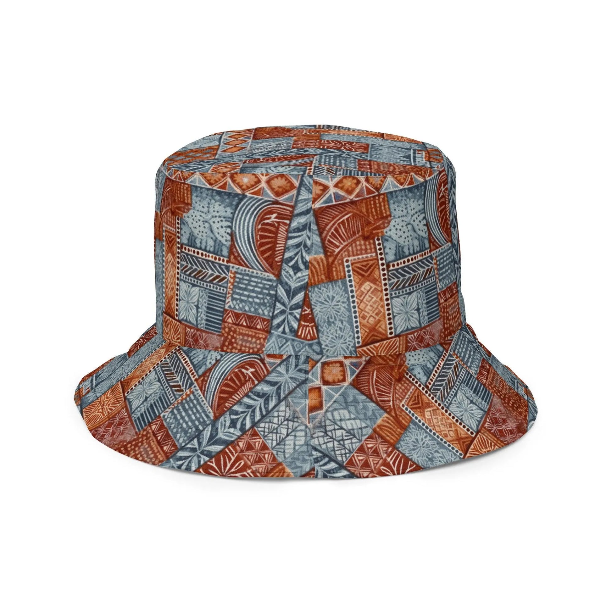 Pacific Islands Tapa Cloth Reversible Bucket Hat - The Global Wanderer