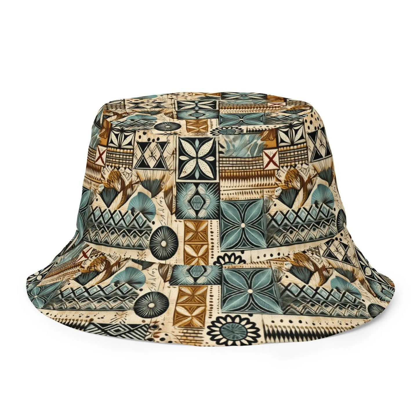 Pacific Islands Tapa Cloth Reversible Bucket Hat - The Global Wanderer