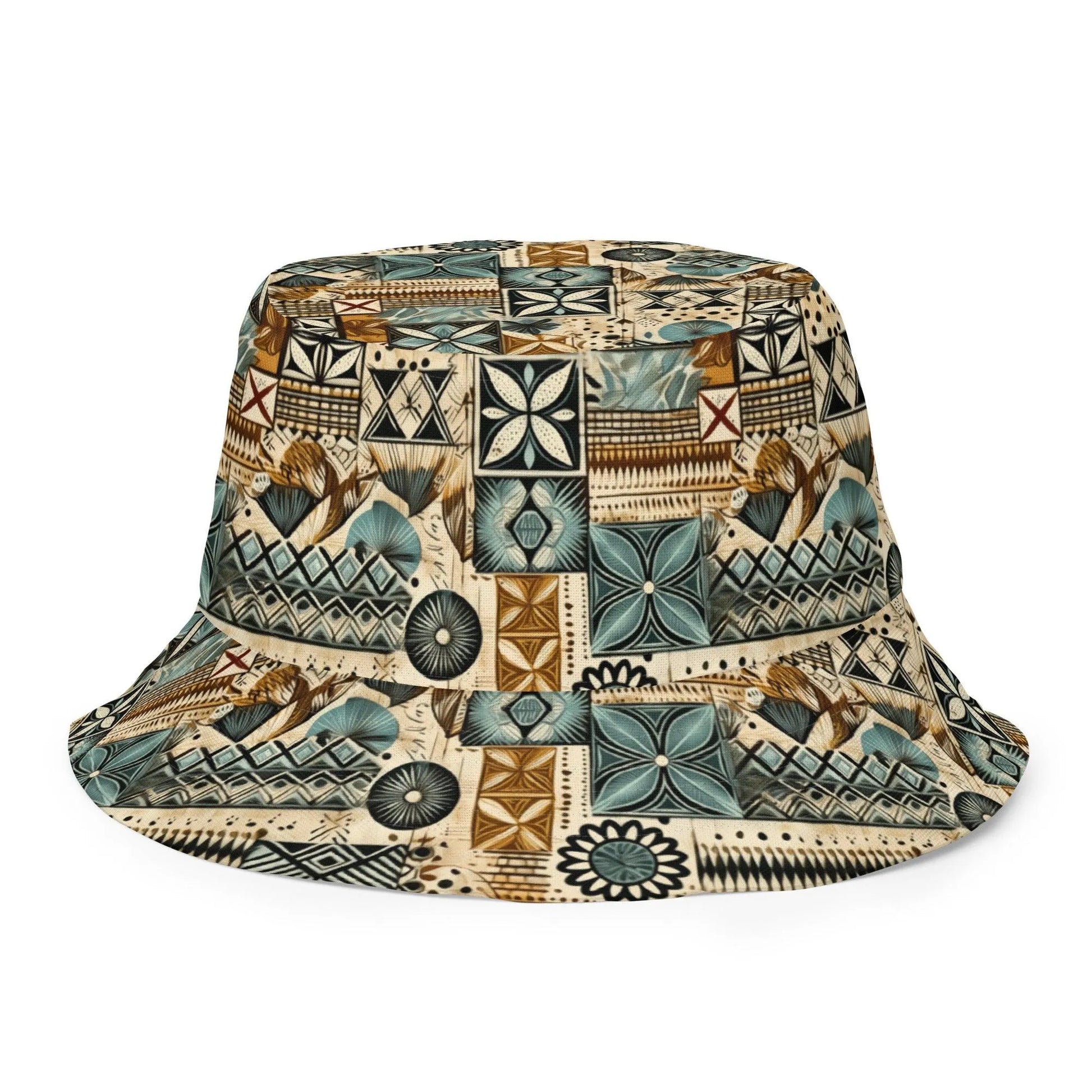 Pacific Islands Tapa Cloth Reversible Bucket Hat - The Global Wanderer