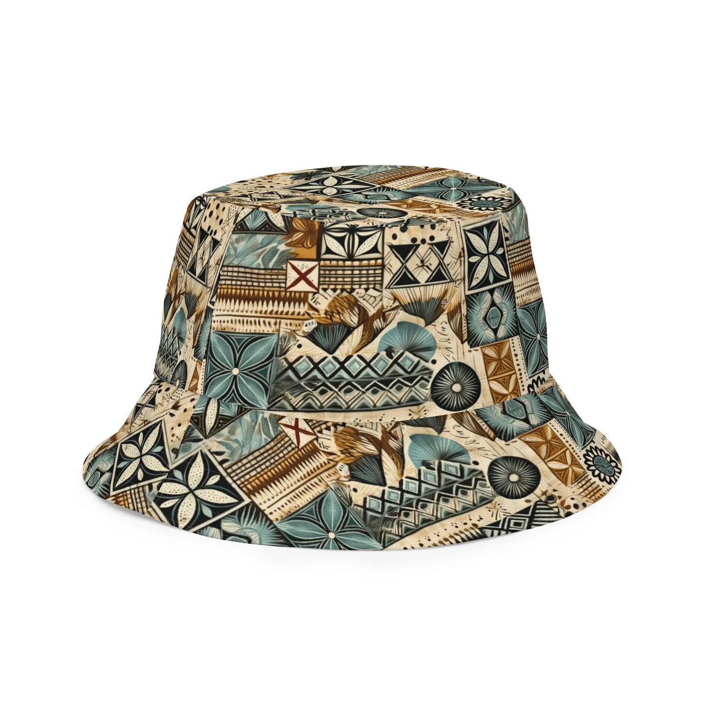 Pacific Islands Tapa Cloth Reversible Bucket Hat - The Global Wanderer