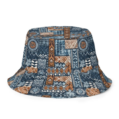 Pacific Islands Tapa Cloth Reversible Bucket Hat - The Global Wanderer