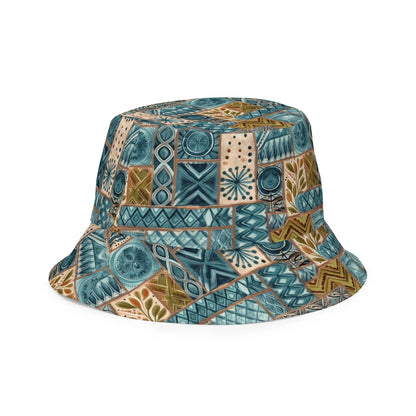 Pacific Islands Tapa Cloth Reversible Bucket Hat - The Global Wanderer