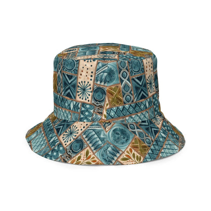 Pacific Islands Tapa Cloth Reversible Bucket Hat - The Global Wanderer