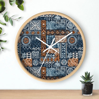 Pacific Islands Tapa Cloth Wall Clock - The Global Wanderer