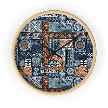 Pacific Islands Tapa Cloth Wall Clock - The Global Wanderer