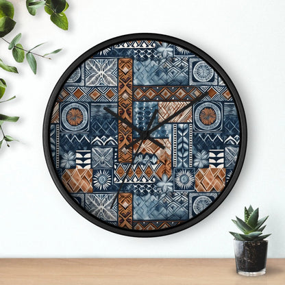 Pacific Islands Tapa Cloth Wall Clock - The Global Wanderer