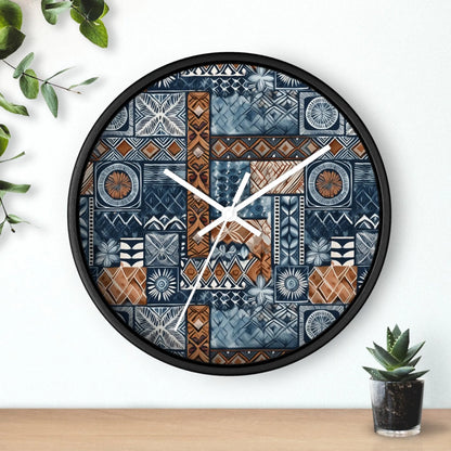 Pacific Islands Tapa Cloth Wall Clock - The Global Wanderer