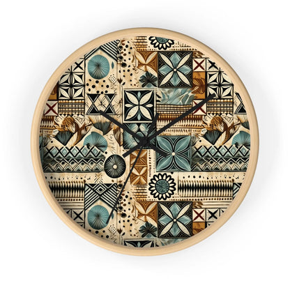 Pacific Islands Tapa Cloth Wall Clock - The Global Wanderer