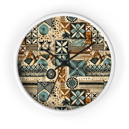 Pacific Islands Tapa Cloth Wall Clock - The Global Wanderer