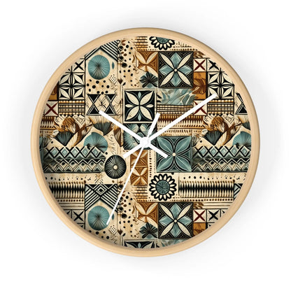 Pacific Islands Tapa Cloth Wall Clock - The Global Wanderer