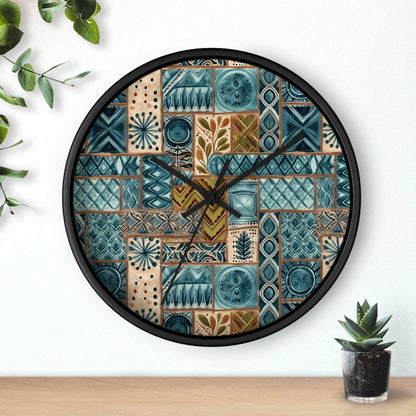 Pacific Islands Tapa Cloth Wall Clock - The Global Wanderer