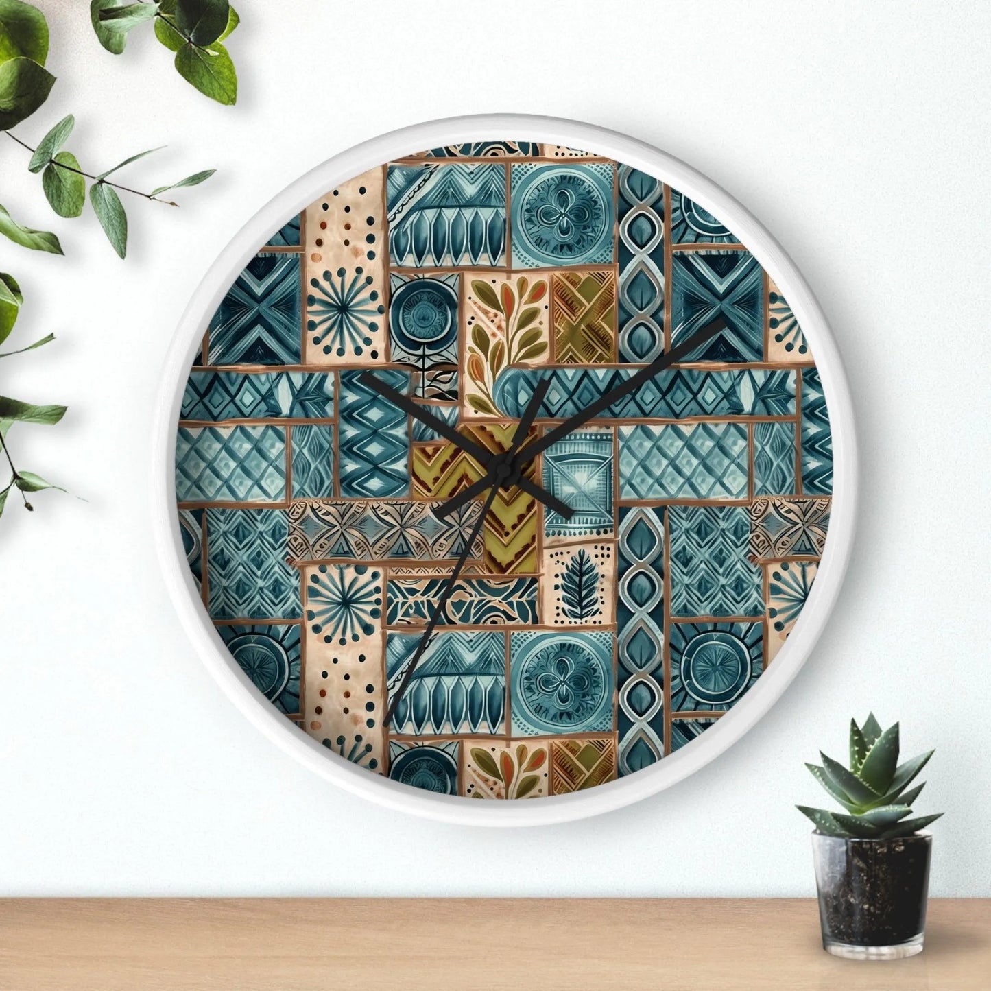 Pacific Islands Tapa Cloth Wall Clock - The Global Wanderer