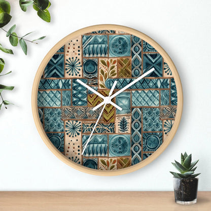 Pacific Islands Tapa Cloth Wall Clock - The Global Wanderer