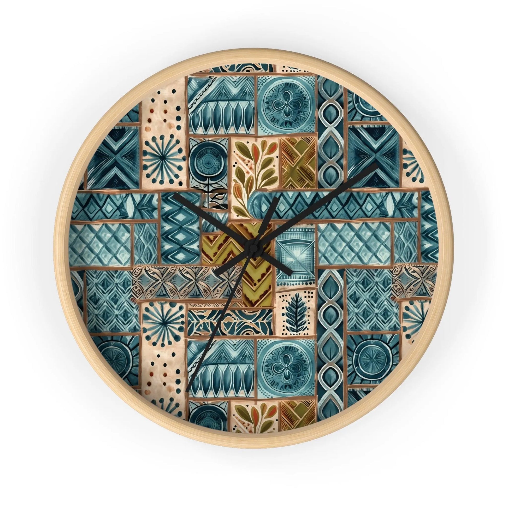 Pacific Islands Tapa Cloth Wall Clock - The Global Wanderer