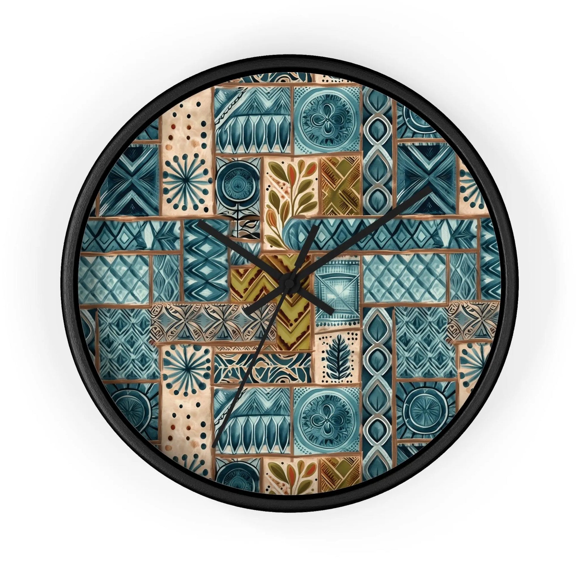 Pacific Islands Tapa Cloth Wall Clock - The Global Wanderer