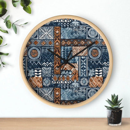 Pacific Islands Tapa Cloth Wall Clock - The Global Wanderer