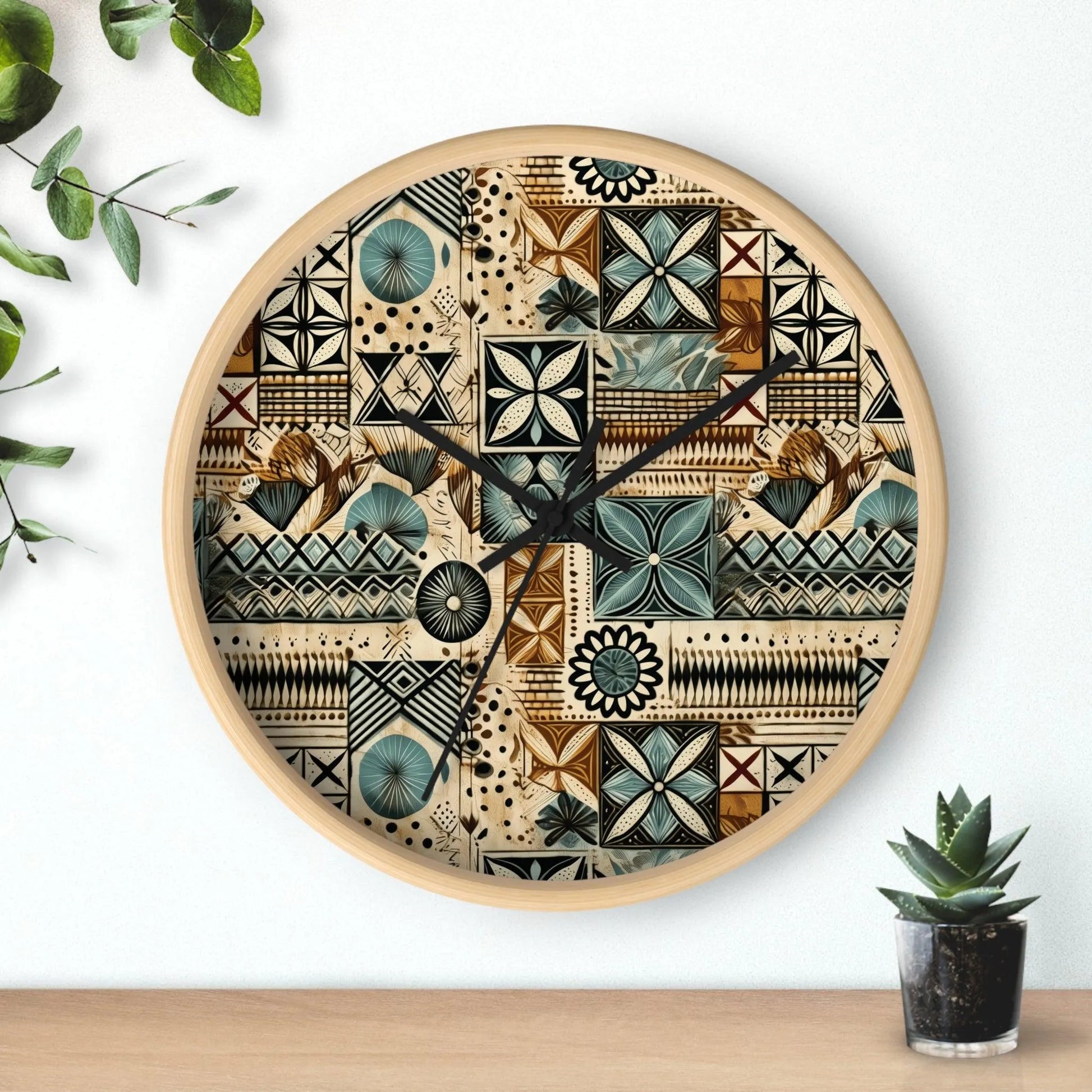 Pacific Islands Tapa Cloth Wall Clock - The Global Wanderer