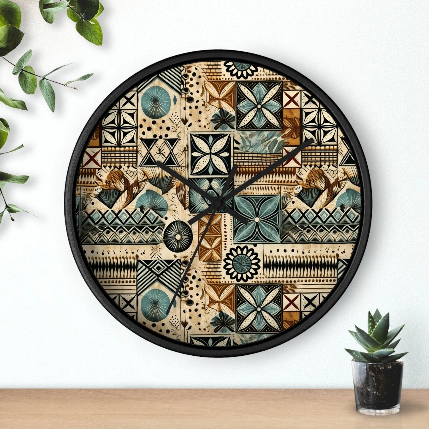 Pacific Islands Tapa Cloth Wall Clock - The Global Wanderer