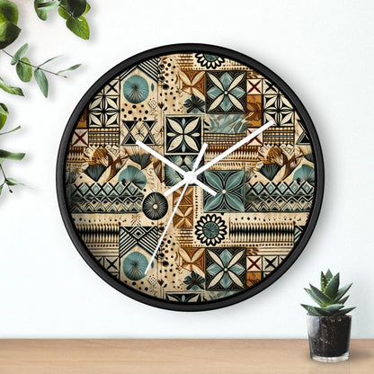 Pacific Islands Tapa Cloth Wall Clock - The Global Wanderer