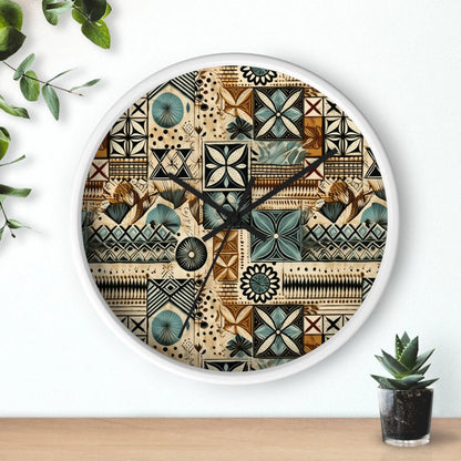 Pacific Islands Tapa Cloth Wall Clock - The Global Wanderer