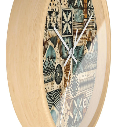 Pacific Islands Tapa Cloth Wall Clock - The Global Wanderer