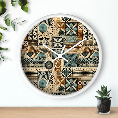 Pacific Islands Tapa Cloth Wall Clock - The Global Wanderer