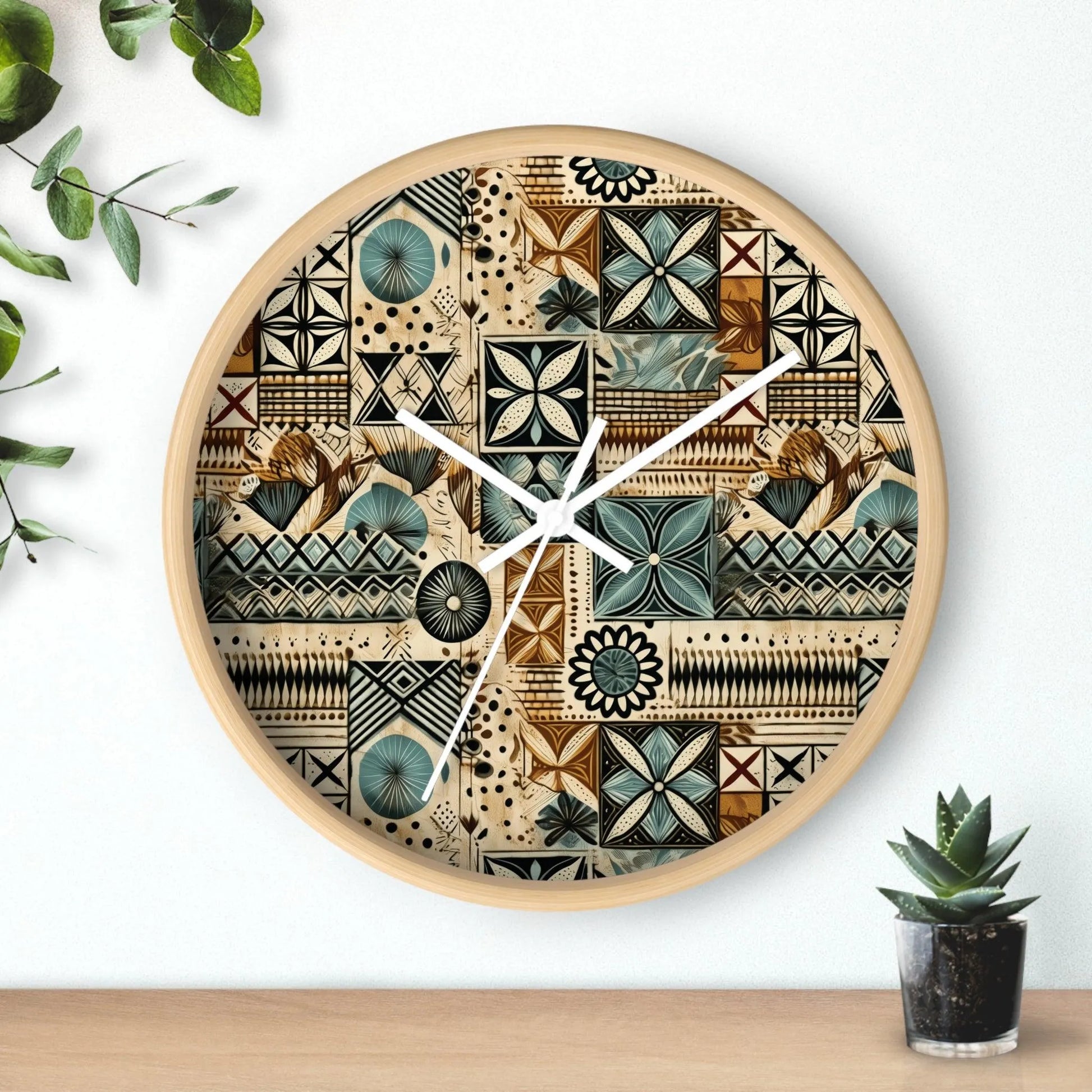 Pacific Islands Tapa Cloth Wall Clock - The Global Wanderer