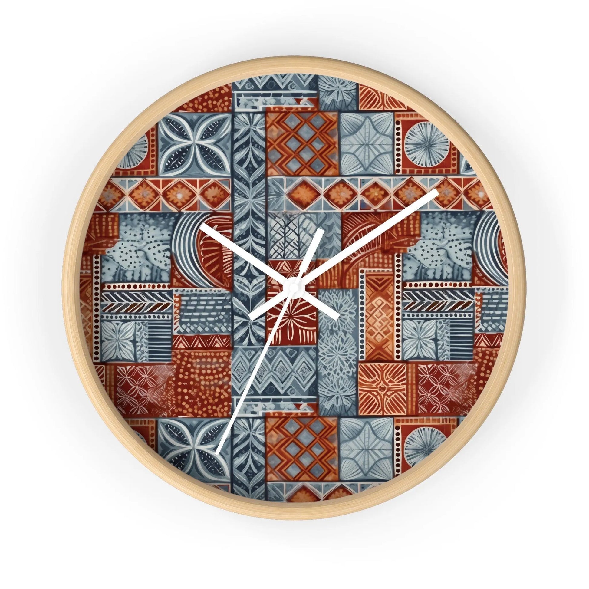 Pacific Islands Tapa Cloth Wall Clock - The Global Wanderer