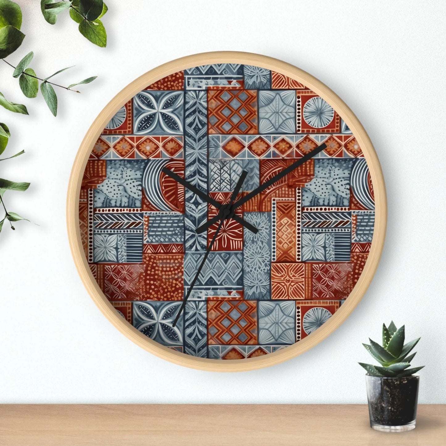 Pacific Islands Tapa Cloth Wall Clock - The Global Wanderer