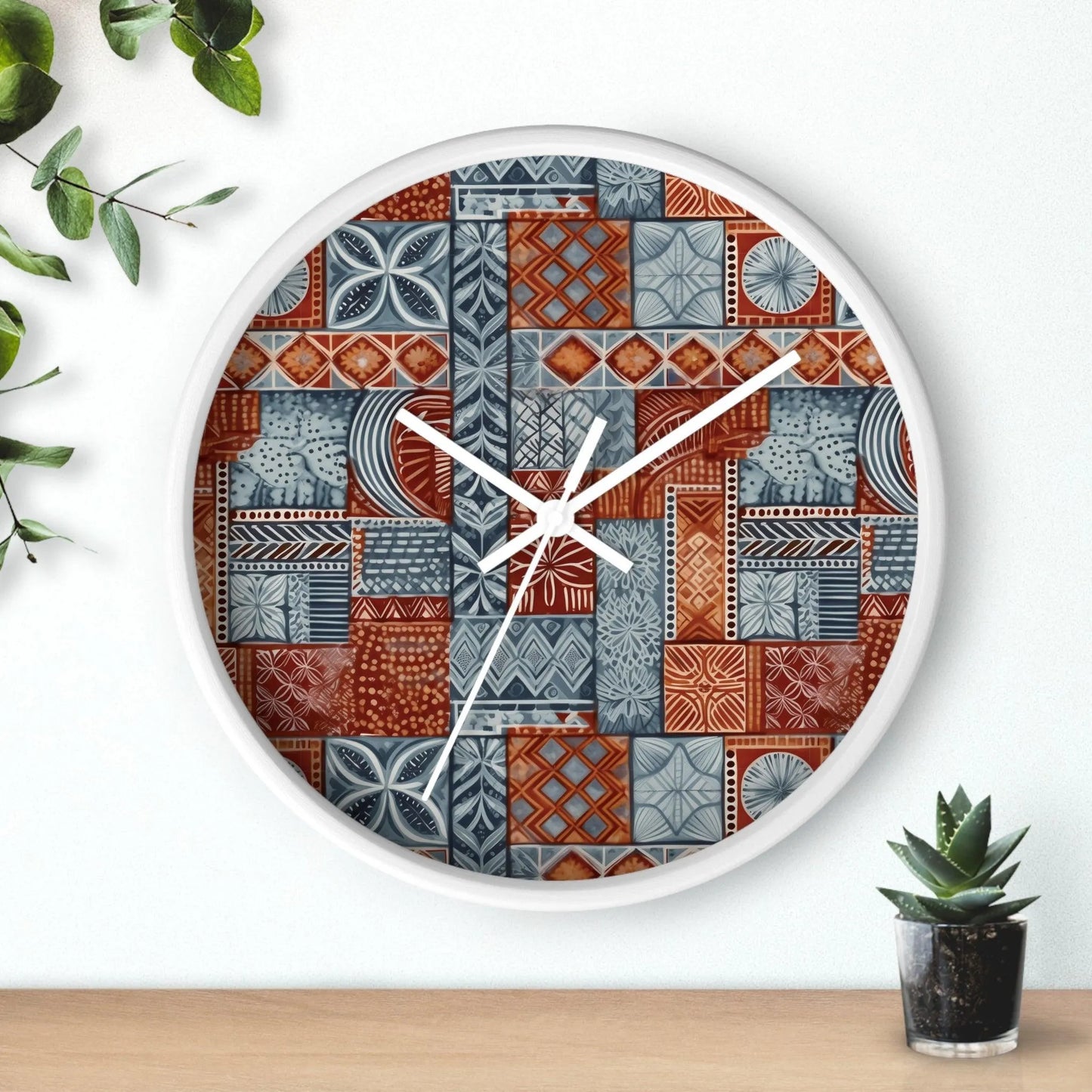 Pacific Islands Tapa Cloth Wall Clock - The Global Wanderer