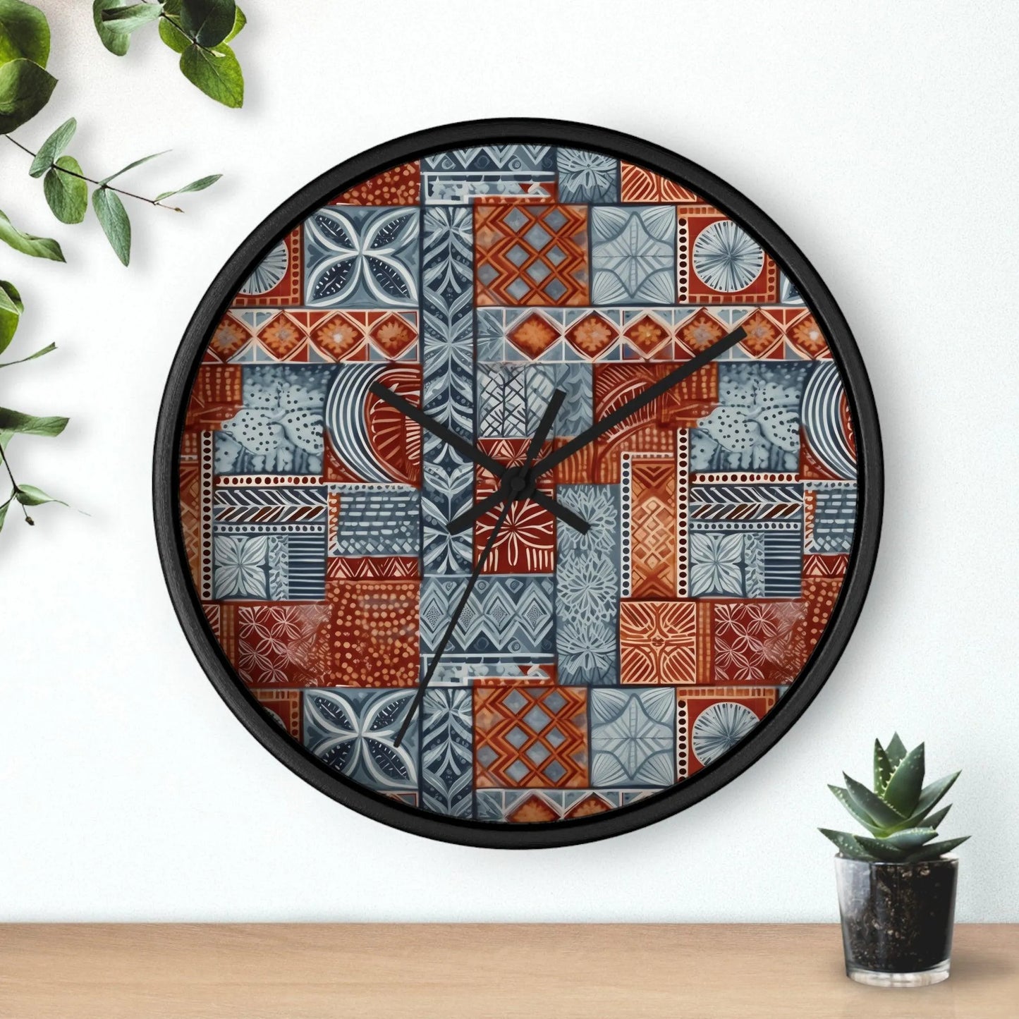 Pacific Islands Tapa Cloth Wall Clock - The Global Wanderer