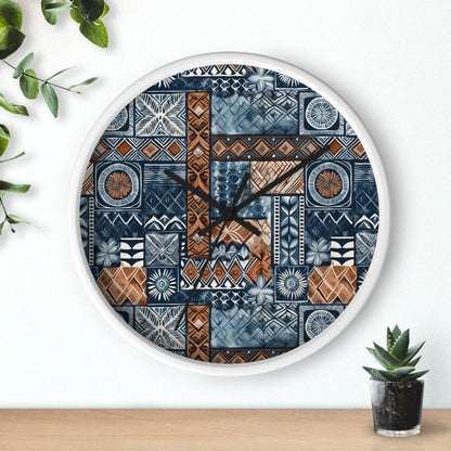 Pacific Islands Tapa Cloth Wall Clock - The Global Wanderer