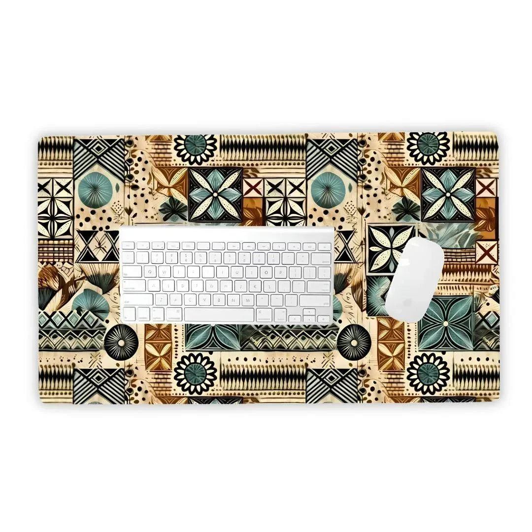 Palm Shadow Tapa Cloth Desk Mat - The Global Wanderer