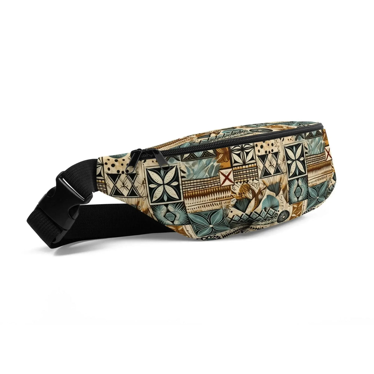 Palm Shadow Tapa Cloth Fanny Pack - The Global Wanderer