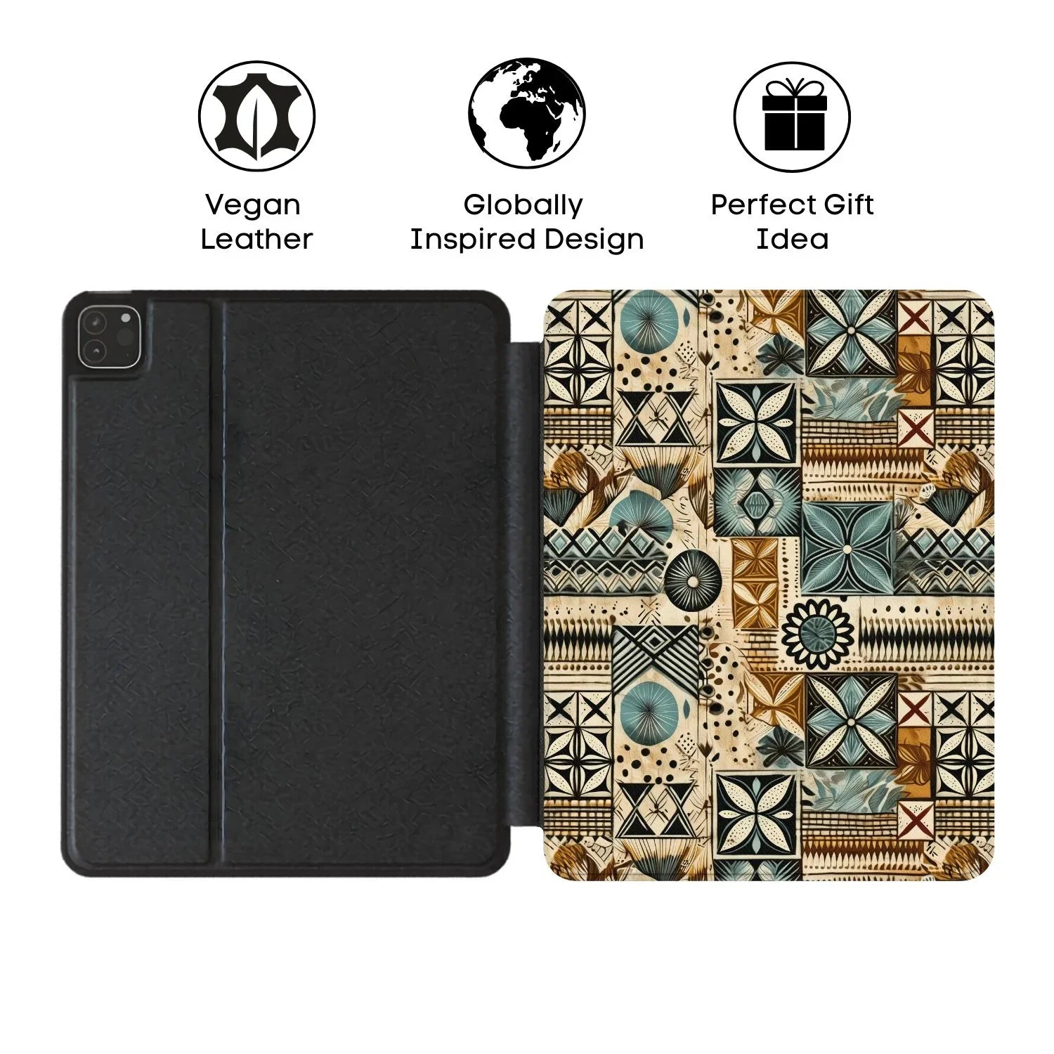 Palm Shadow Tapa Cloth iPad Case - The Global Wanderer